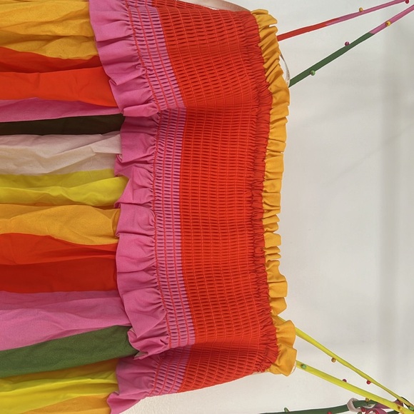 NWT Farm Rio Anthropologie neon summer striped sundress - XS - Picture 8 of 9